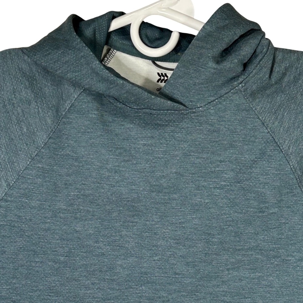 All in Motion Men Blue Heathered Mesh Spacer Hoodie Pullover Sweatshirt Size M